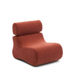 Set van 2 Rode leren landelijke oorfauteuils Hug - poot hout bruin - Granada leer Rouge (rood leer)