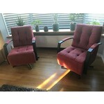 Leren draaifauteuil met stalen frame en stervoet - rood leer - Echt leer, Industrieel, ontdek de vele Leersoorten en Kleuren bij ShopX