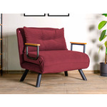 Converteerbare fauteuil SANDERO 1 plaats stof rood