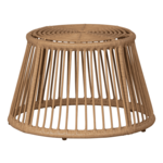 WOOOD Outdoor Hocker/Bijzettafel Alatna Wicker, 43cm - Naturel - Rond