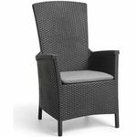 VERMONT Veelzijdige fauteuil in geweven rotan-look hars - grijs