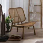 Kave Home Fauteuil 'Doriane' Eikenhout en Rotan, kleur Naturel