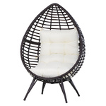 Kave Home Outdoor Fauteuil Olbia Rattan en Teakhout - Groen