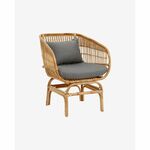 Fauteuil Loungestoel Accentstoel van Corduroy Relaxstoel met Rotan Rugleuning Eetkamerstoel Moderne Enkele Bank voor Woonkamer