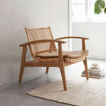 MUST Living Fauteuil Marvin Teakhout en rotan - Bruin - Japandi