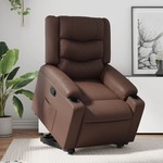 Sta-op-fauteuil verstelbaar kunstleer bruin