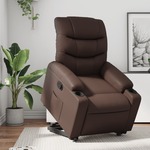 Sta-op-fauteuil verstelbaar kunstleer bruin