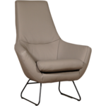 Donkergrijze leren moderne fauteuil Trust - staal zwart - Toledo Leer Antracite (donkergrijs leer)