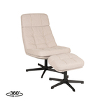 LABEL51 Fauteuil Alvar - Taupe - Micro Suede - Incl. Hocker
