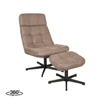 LABEL51 Fauteuil Alvar - Naturel - Boucle - Incl. Hocker