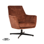 LABEL51 Fauteuil Toby - Antraciet - Velours - One Size