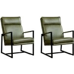 Set van 2 Cognac leren moderne design fauteuils Hope - Vintage Leer Cognac (cognac leer)