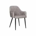 Gestoffeerde eetkamerstoelen met armleuningen, Bruin / 2