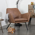 Eleonora Leren Fauteuil 'Lex' kleur donkerbruin leder