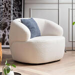 Fauteuil met verchroomde poten kubus kunstleer wit