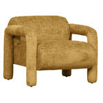 WOOOD Fauteuil Lenny Structure Velvet - Goudgeel - Exclusive