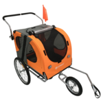 Topmast Easy Flow Hondenfietskar - met jogger functie - opvouwbaar - oranje