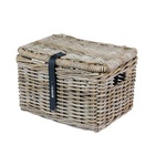 Mand Dijon Small rotan grijs/zwart met Deksel
