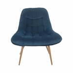 Beliani VIBORG - Fauteuil-Blauw-Fluweel