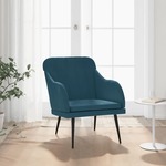 Beliani VEJLE - Fauteuil met hocker-Blauw-fluweel