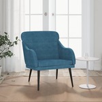 Beliani VARBERG - Fauteuil-Zwart-Fluweel