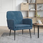 Beliani LOVIKKA - Cocktailstoel-Blauw-Fluweel