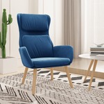 Beliani SANDSET - Fauteuil met hocker-blauw-Fluweel