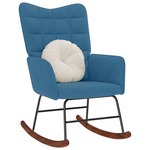 Beliani DRAMMEN - Fauteuil-Blauw-Fluweel