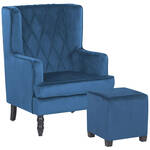 Beliani Egersund - Tv-fauteuil-blauw-fluweel