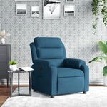 Beliani EGERSUND - TV-fauteuil-Blauw-Fluweel