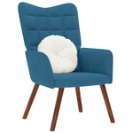 Beliani DALA - Fauteuil-Blauw-Fluweel