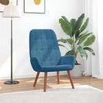 Beliani VIETAS - Fauteuil-Blauw-Fluweel