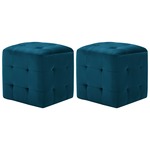 Beliani EGERSUND - TV-fauteuil-Blauw-Fluweel