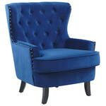 Beliani EGERSUND - TV-fauteuil-Blauw-Fluweel