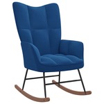Beliani EGERSUND - TV-fauteuil-Blauw-Fluweel