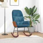 Beliani DRAMMEN - Fauteuil-Blauw-Fluweel