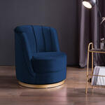 Beliani SANDSET - Fauteuil-Blauw-Fluweel