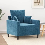 Beliani SANDSET - Fauteuil-Blauw-Fluweel