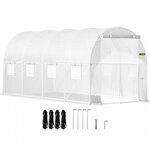 Kweekkas - Tuinkas - Foliekas - Folie kas - Tunnelserre - Kweektent - 4,5 x 2,0 x 2,0 m - Wit transparant