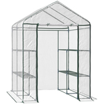 Outsunny foliekas met raamkas tomatenhuis koude kozijn 180 x 90 x 70 cm groen