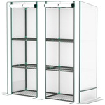 Outsunny foliekas met raam PE kas tomatenhuis koelkozijn 180 x 92 x 92 cm groen