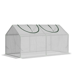 Outsunny foliekas inloopkas 287 x 292 x 195 cm tuintunnel folie tunneltunnelkas tuinkas metaal wit
