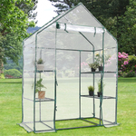 Outsunny foliekas, ideaal voor tomaten en kamerplanten, 6 planken, oprolbare entree, stevig en weerbestendig, 141 x 72 x 191 cm, groen | Aosom.nl