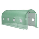 Outsunny foliekas, ruime kweekruimte, met planken, UV-bestendig, eenvoudig te monteren, 244 x 180 x 210 cm, groen | Aosom.nl