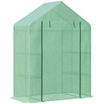 Outsunny 3 x 2 x 2 m Polytunnel-Kas met Oprolbare Zijwanden, UV-resistente Kunststoffolie en Stalen Frame, Wit