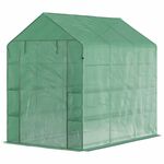 Outsunny foliekas, duurzame tomatenkas met ventilatieramen, ideaal voor planten, 180 x 90 x 70 cm, eenvoudig te monteren, groen | Aosom.nl