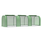 Outsunny foliekas, duurzame tuinkas met netramen, metalen frame, eenvoudig te monteren, 4x3x2m, weerbestendig, groen | Aosom.nl