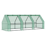 Outsunny Kweekkas, tomatenkas met ventilatieraam, weerbestendig en duurzaam, koude kweekkas voor optimale groei, 143x143x195cm, Groen | Aosom.nl