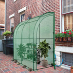 Broeikas Foliekas Broeikas met Oprolbare Deur en 2 Ramen Tomatenhuis met PE Roosterfolie Plantenhuis Tomaten Folietent Groen
