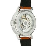Fossil Dames ME3109 origineel Boyfriend Automatic Skeleton Dial bruin lederen horloge